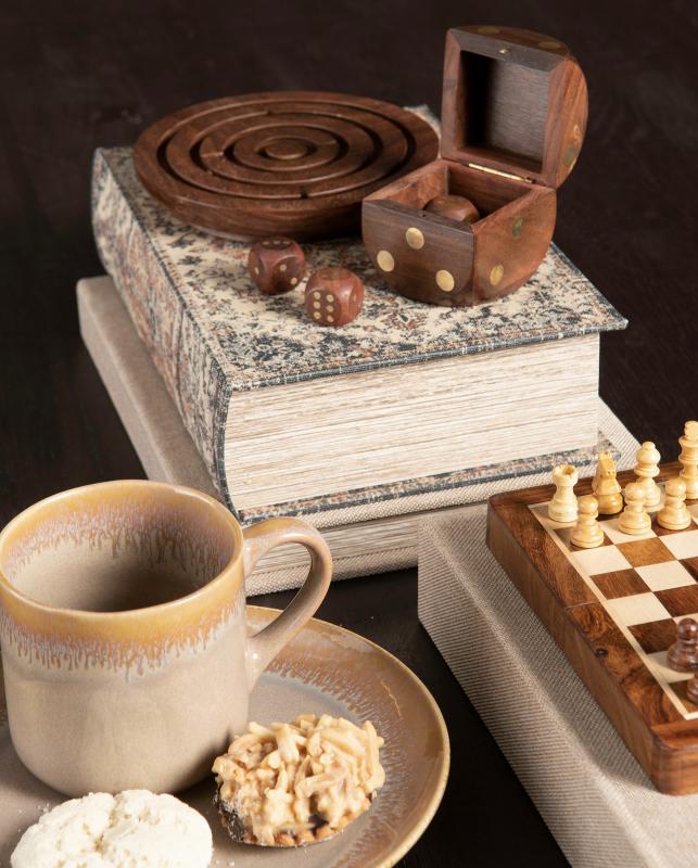 Dekoration Spel Labyrint Spel Trä/Guld 14,5x2,5cm