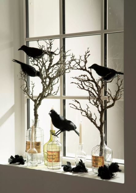 Dekoration Fågeldekoration Korp Svart Mix 25x6x11cm 2-pack