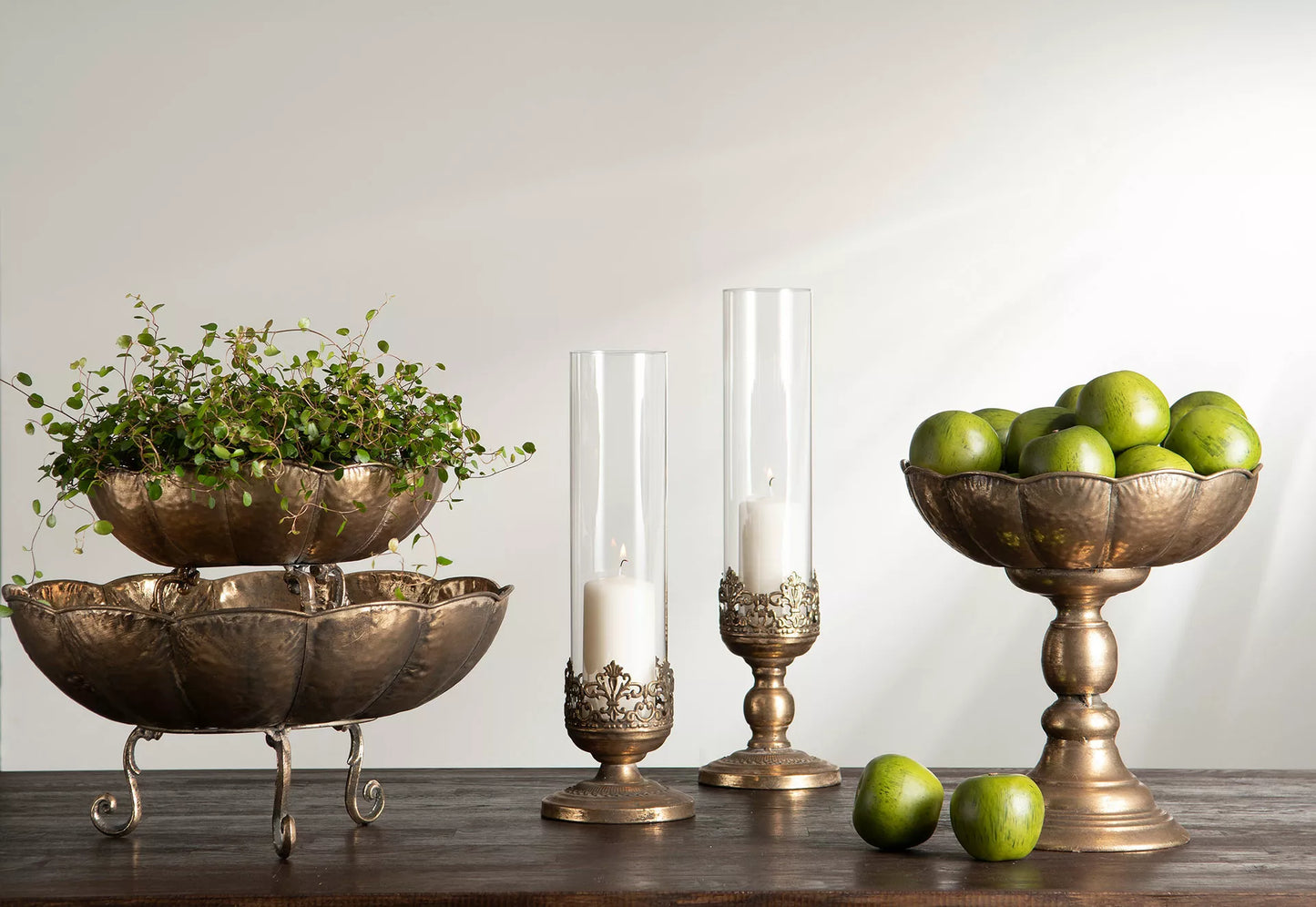 Ljuslykta Leah Guldbrun 43x12 cm 1 st