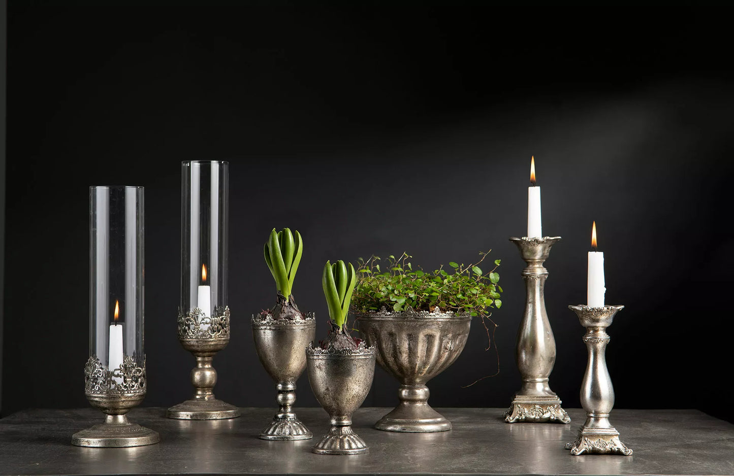 Ljuslykta Leah silver 43 cm 1 st