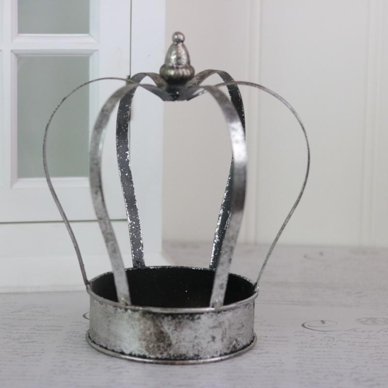 Dekoration Krona Ljusfat Pynt Silver Ø32x40cm 2-pack