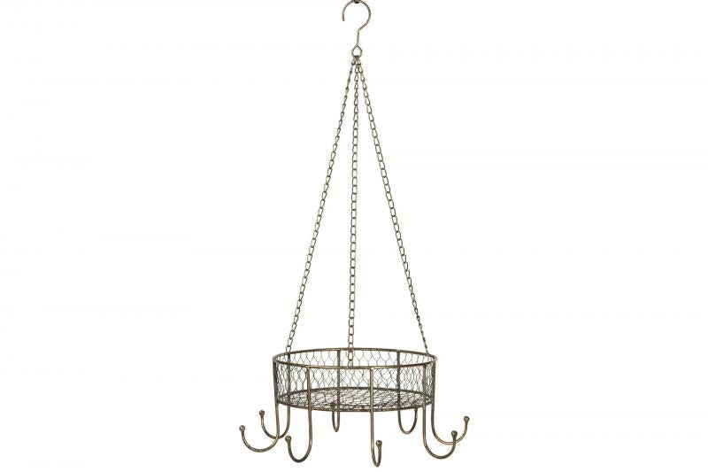 Redskapställ Kopphållare korg Häng Nät metall - guldbrun