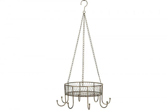 Redskapställ Kopphållare korg Häng Nät metall - guldbrun