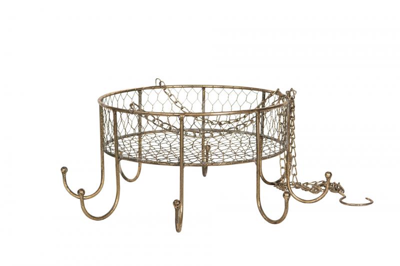 Redskapställ Kopphållare korg Häng Nät metall - guldbrun