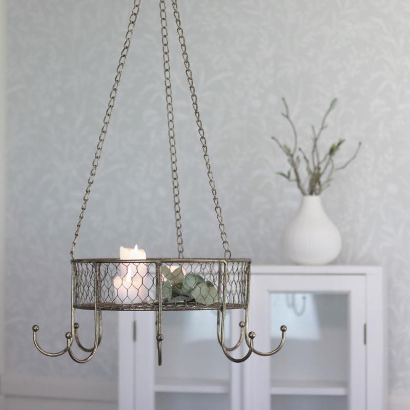 Redskapställ Kopphållare korg Häng Nät metall - guldbrun