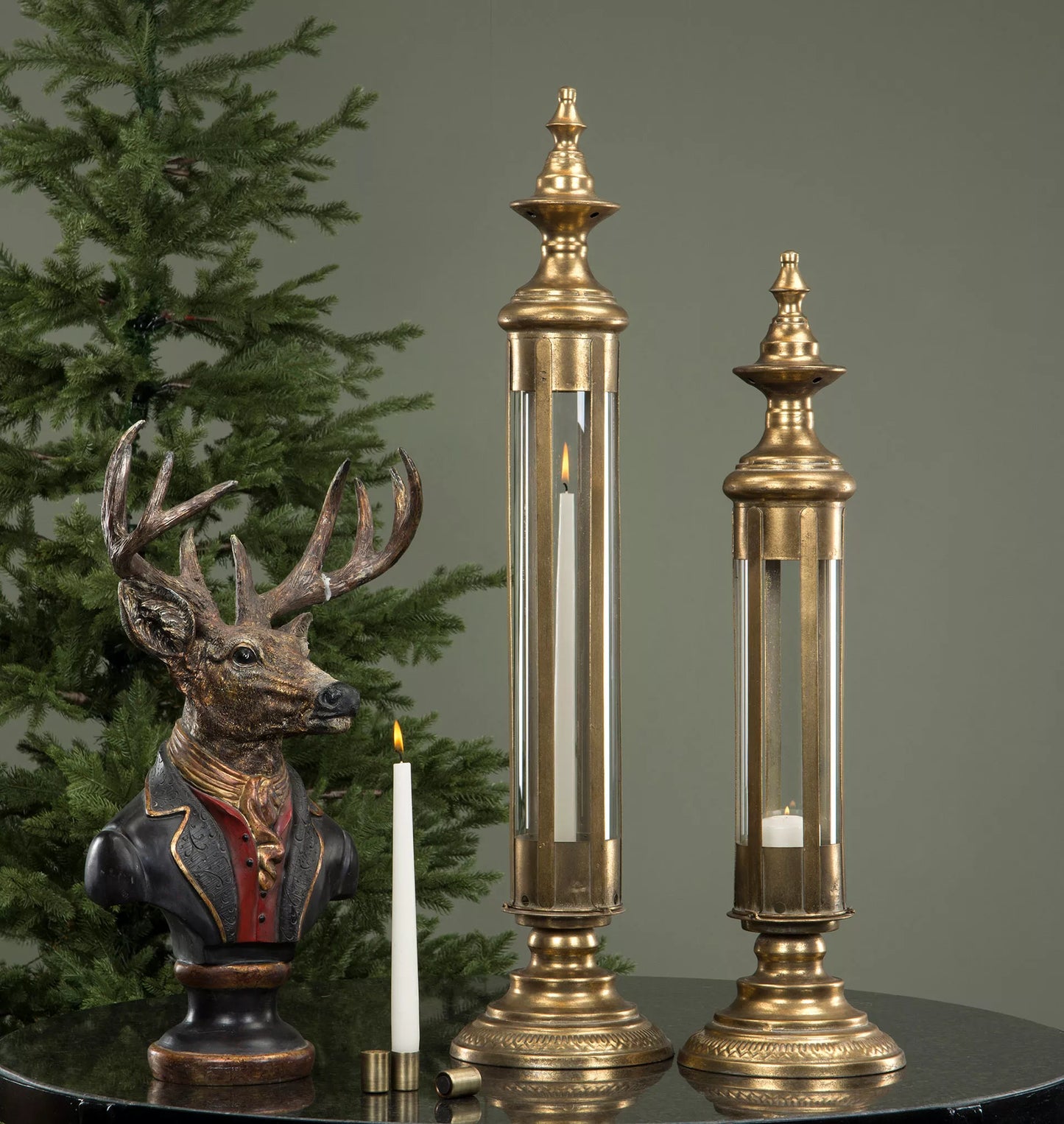 Ljuslykta Tower Guld 19x86cm 1 st