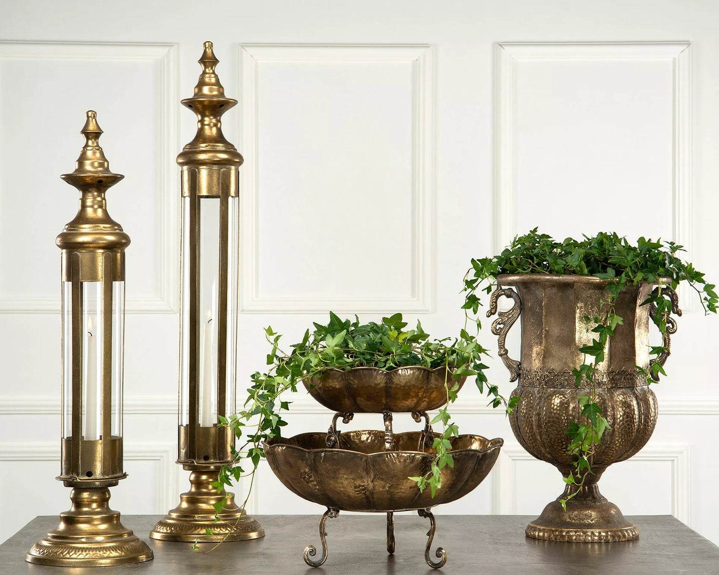 Ljuslykta Tower Guld 19x86cm 1 st