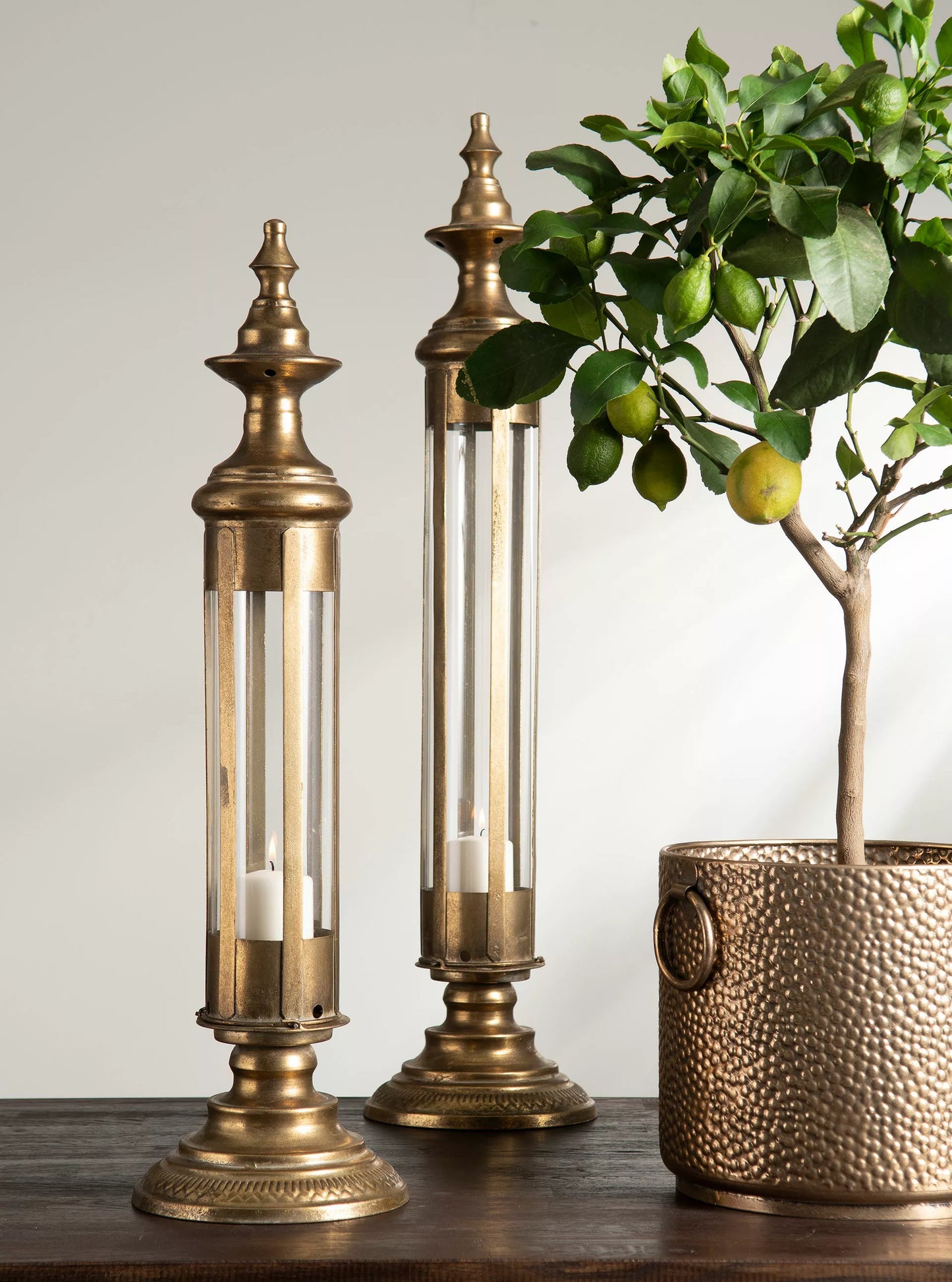 Ljuslykta Tower Guld 19x86cm 1 st