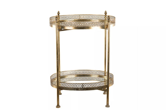 Vinställ Drinkbord med spegel 65 cm - antikmässing