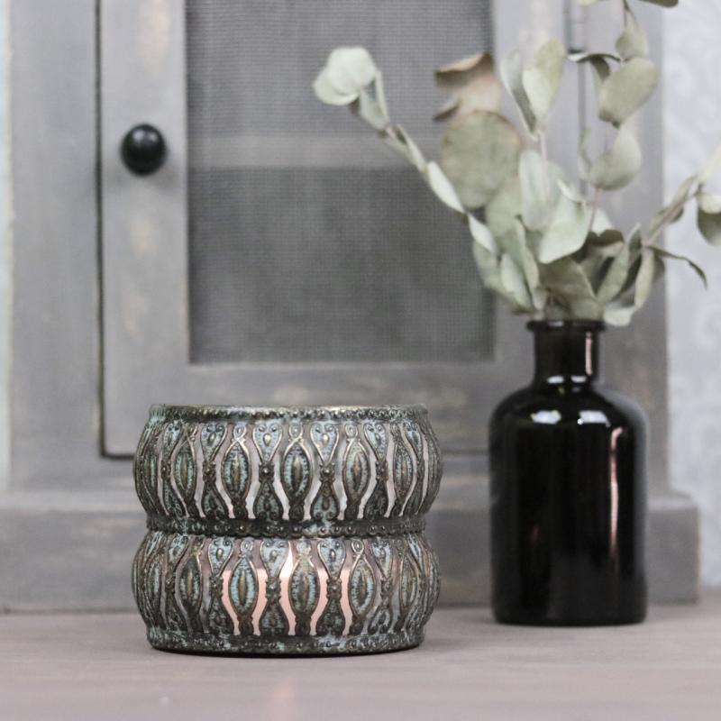 Ljuslykta Ines 12x9cm - Ärgad Mässing