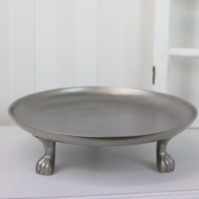 Dekorativt Fat Bricka Fat Tass Rund 34 cm - Rå Nickel Alu.