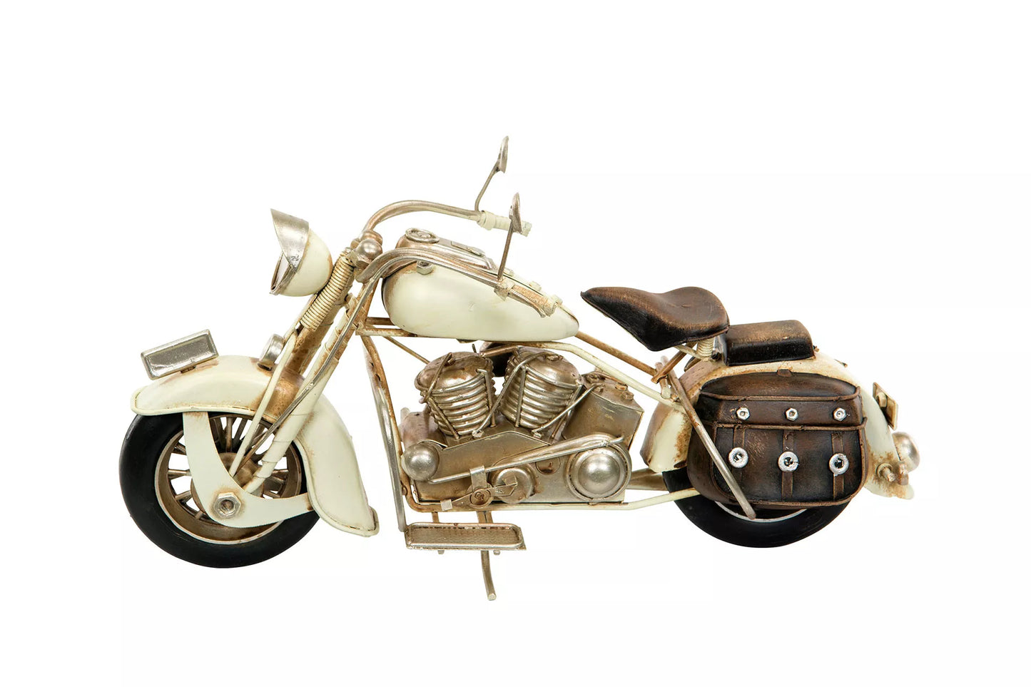 Dekoration Metalldekoration Motorcykel Creme Metall 28x11x14cm