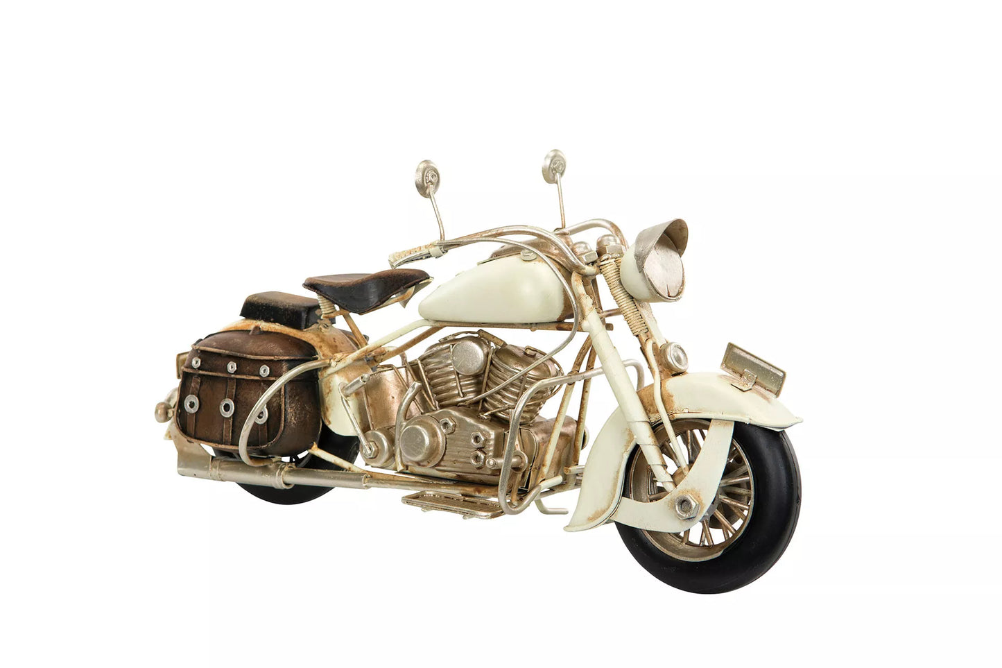 Dekoration Metalldekoration Motorcykel Creme Metall 28x11x14cm