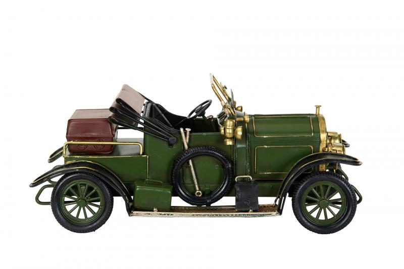 Dekoration Metalldekoration Bil Veteran M.Grön Metall 26x10,5x10,5cm