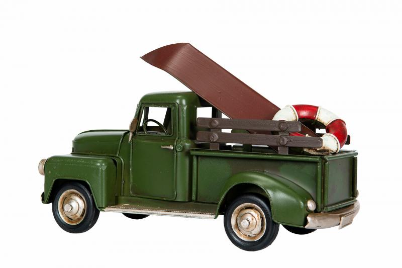 Dekoration Metalldekoration Lastbil Kanot Metall 25x11x14cm