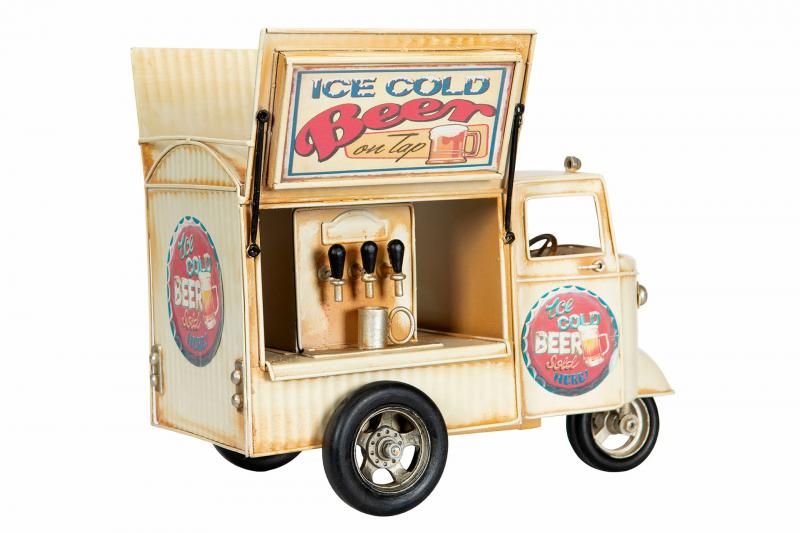 Dekoration Metalldekoration Bil Öltapp Creme 27x17x22cm