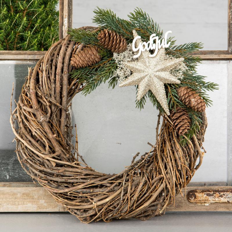 Juldekoration Inomhus Stjärna Guld 11x15cm 2-pack