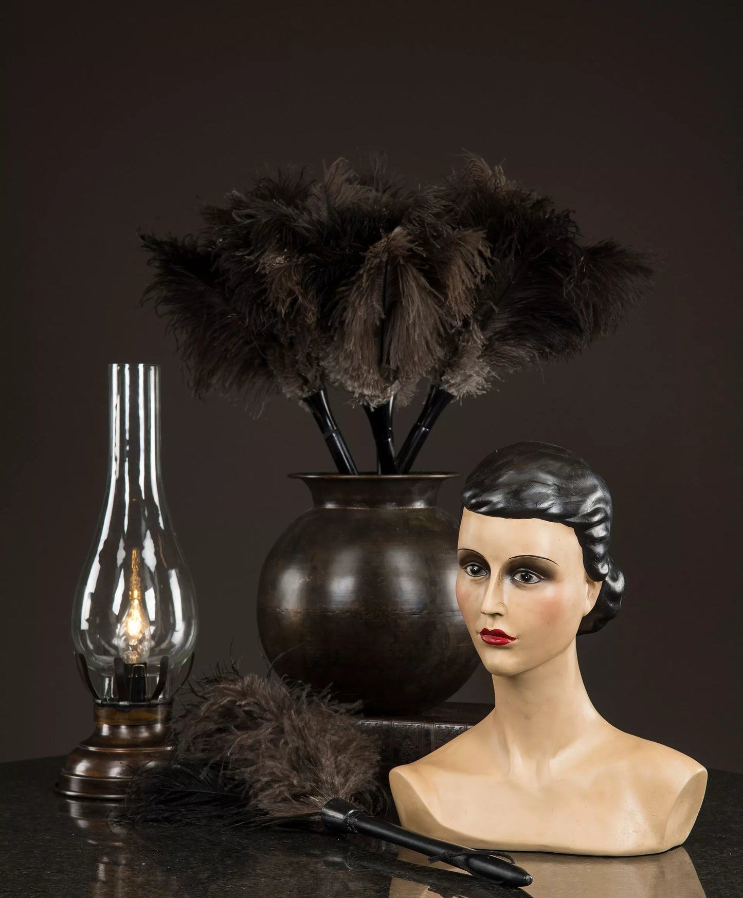 Bordslampa El 42 cm - Antikbrun