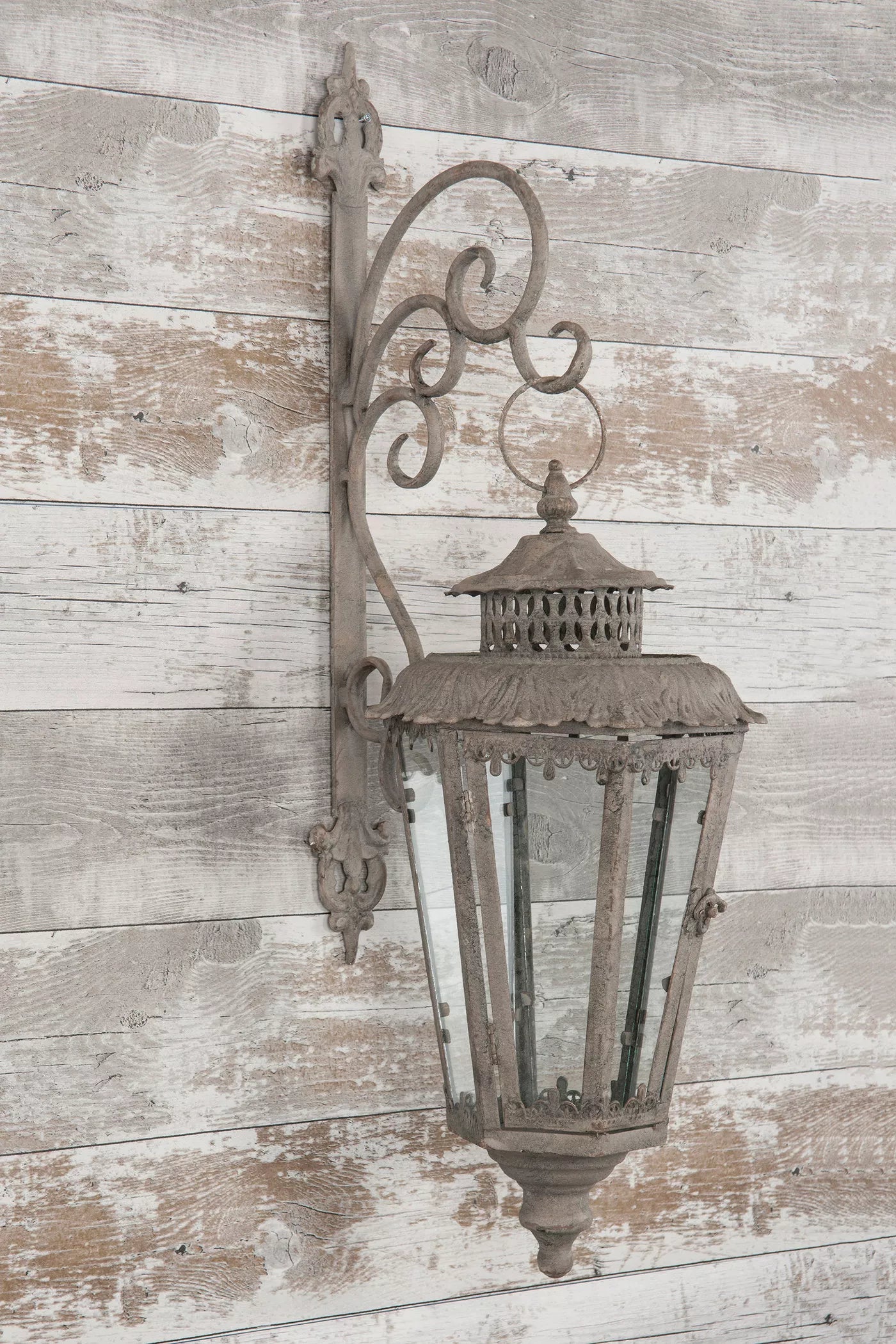 Ljuslykta Hänglykta med väggkrok 51 cm - antikgrå