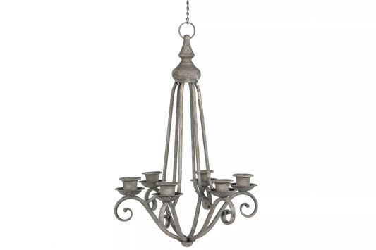 Taklampa Takkrona Ljuskrona till Kronljus Metall 50 cm 6 ljus - antikgrå