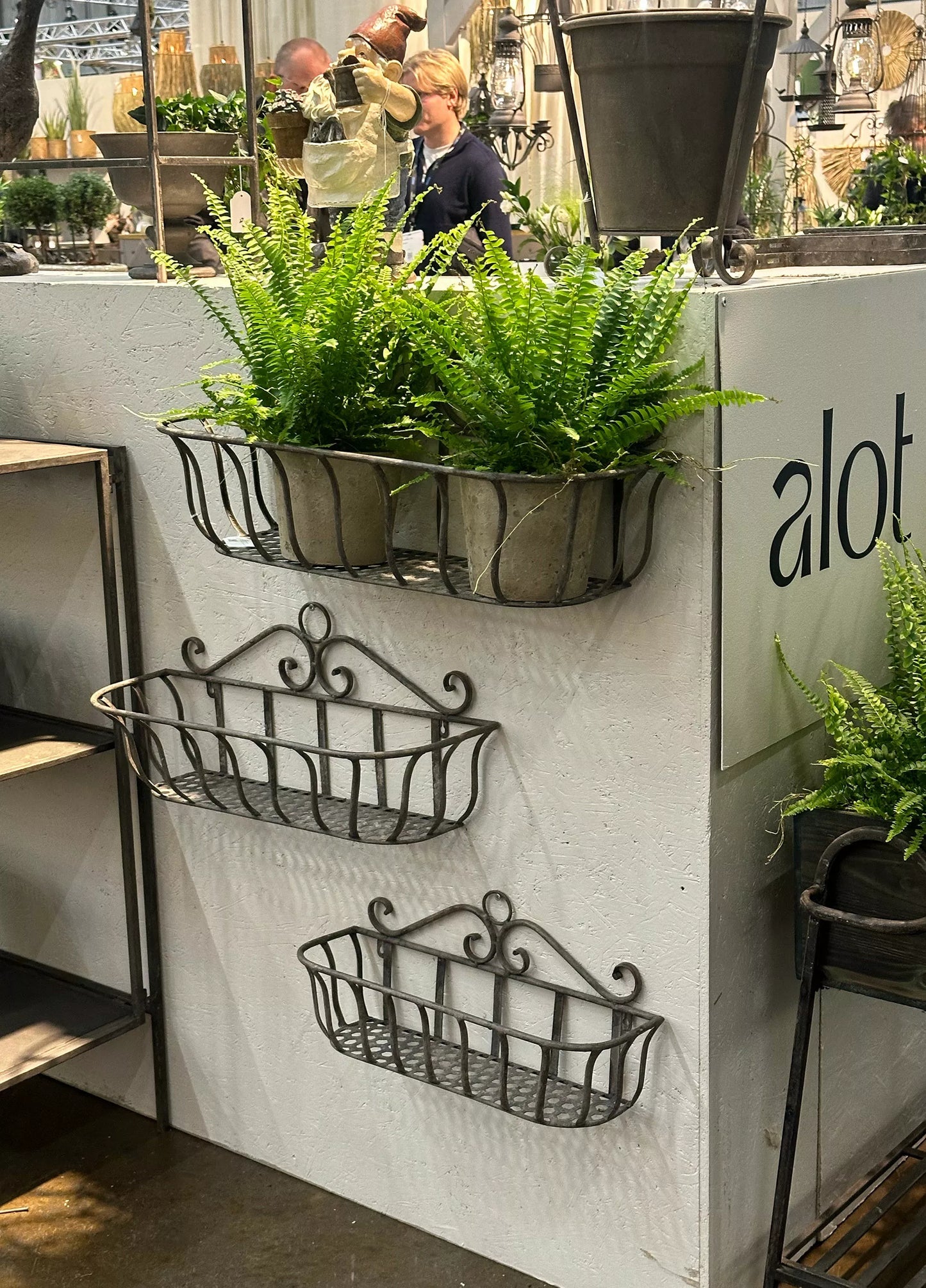 Blomkruka Blomlåda Vägg korg 3-pack Antik