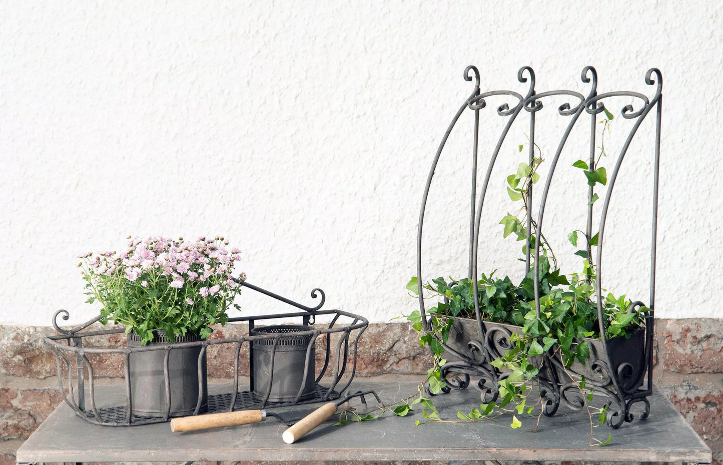 Blomkruka Blomlåda Vägg korg 3-pack Antik