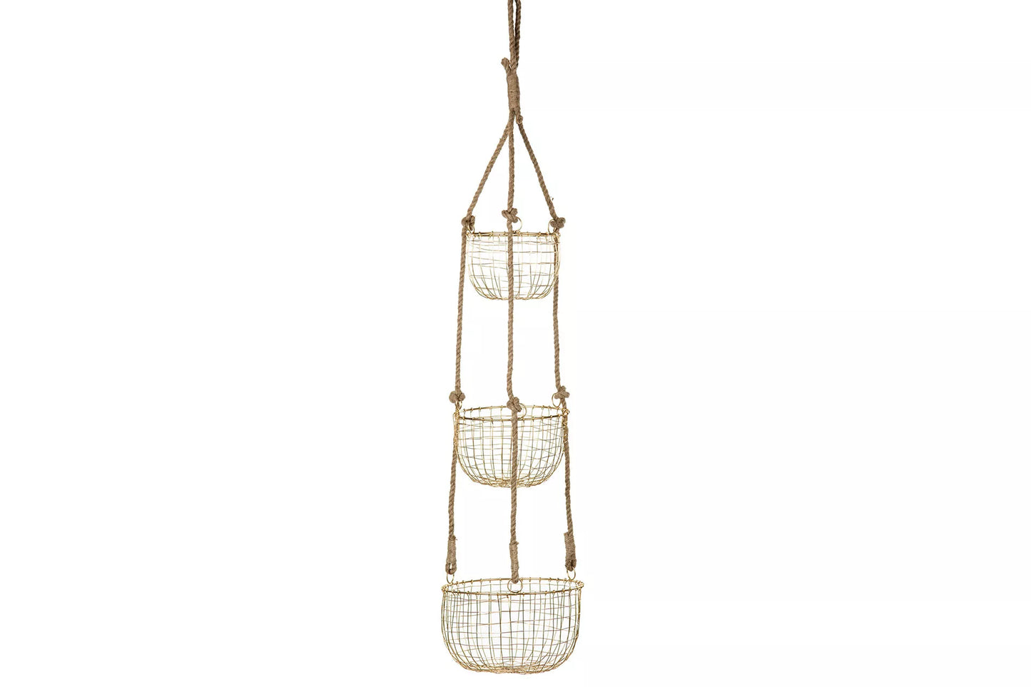 Dekorativ korg Hängande korgar 3 st - antikguld