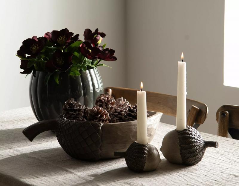 Juldekoration Inomhus Skål Ekollon polyresin36x22x10,5cm