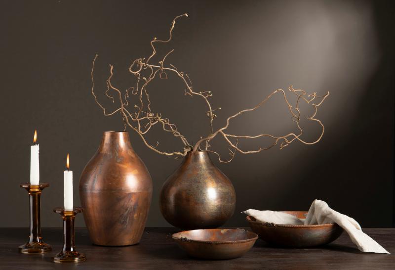 Dekorativ Vas Dina Koppar 7x13x32cm