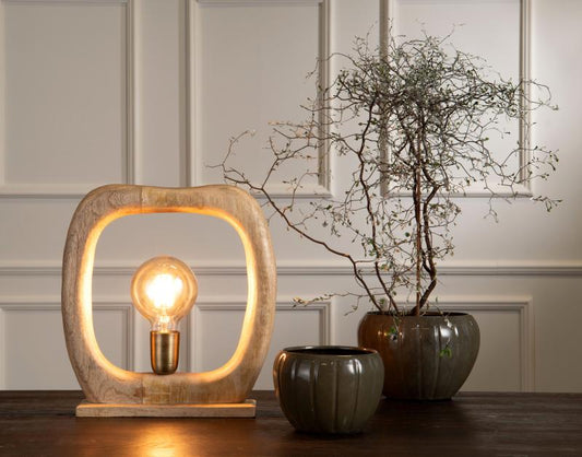 Bordslampa Antik Trä