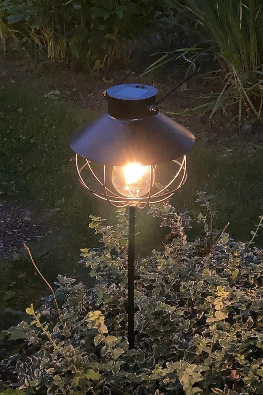 Trädgårdsbelysning Lampa Solcell Led Pinne Rund Svart Ant. 18x60cm