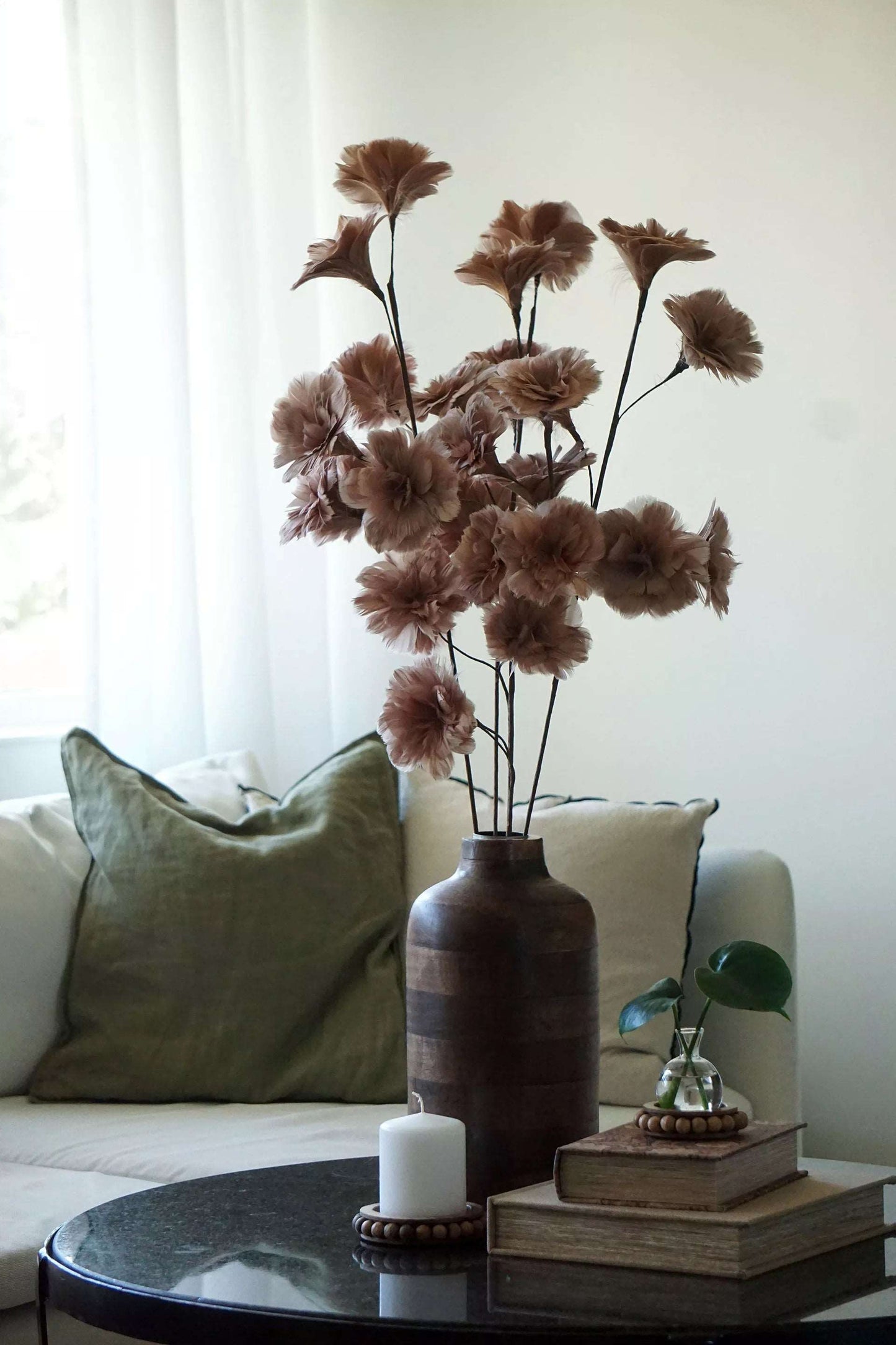 Dekorativ Vas Honey Trä Brun Ø12x46cm