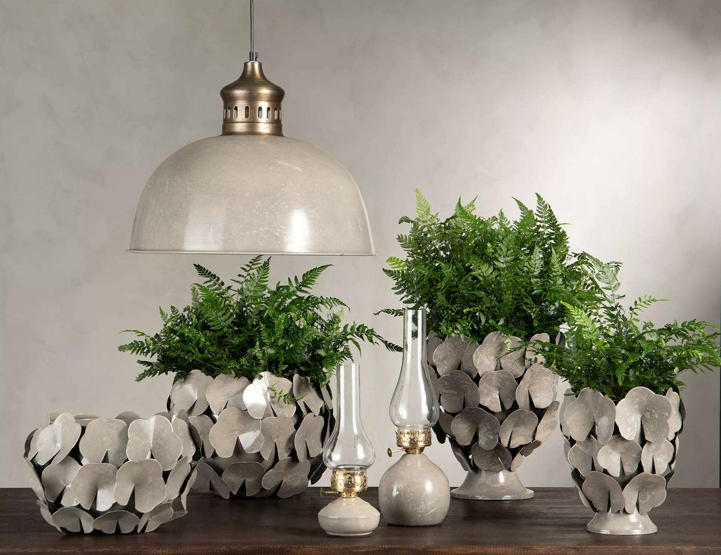 Ljuslykta Lampa till värmeljus Globe Greige Ø12x32cm