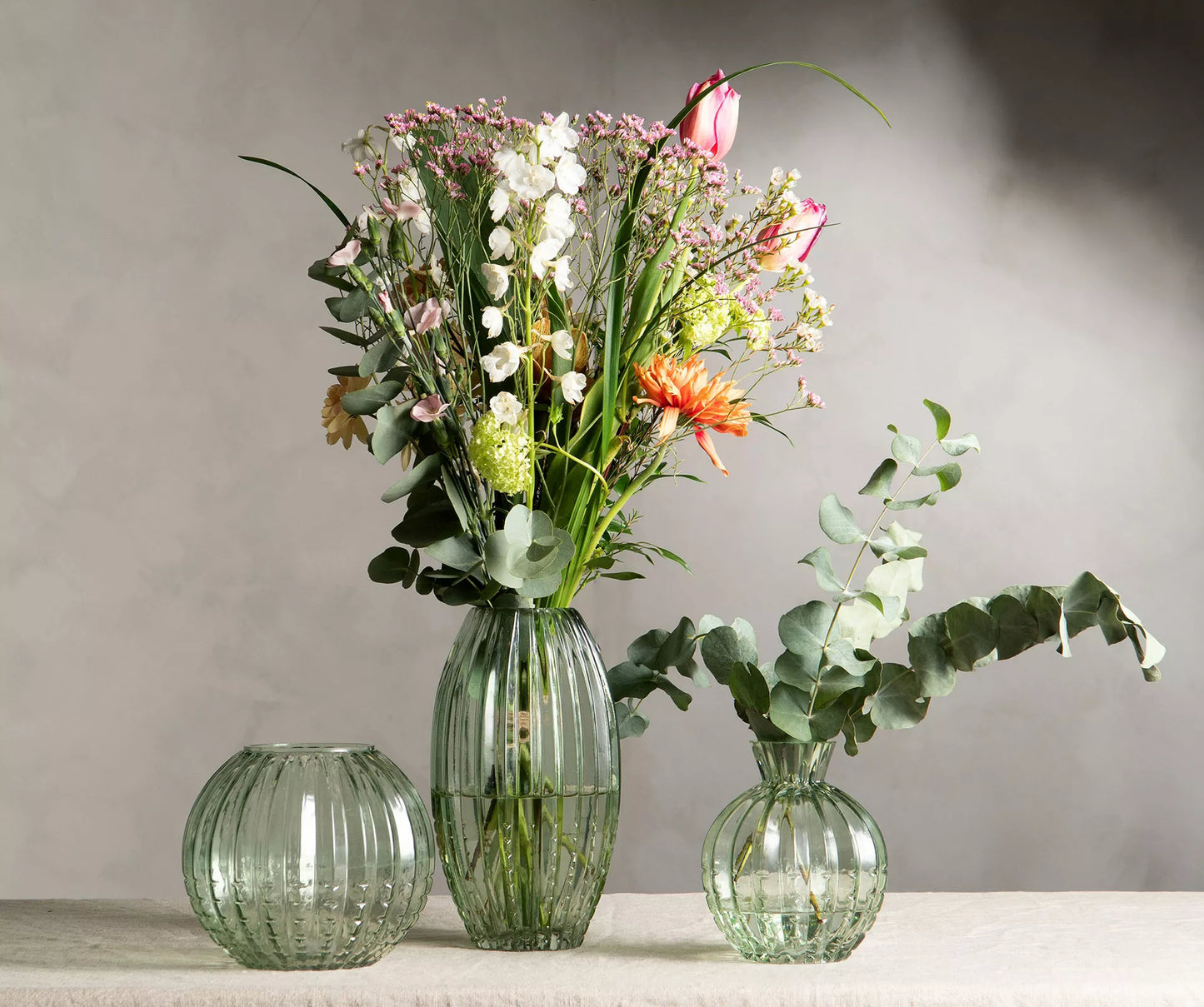 Dekorativ Vas Glas Allium Grön Ø20x10x18cm