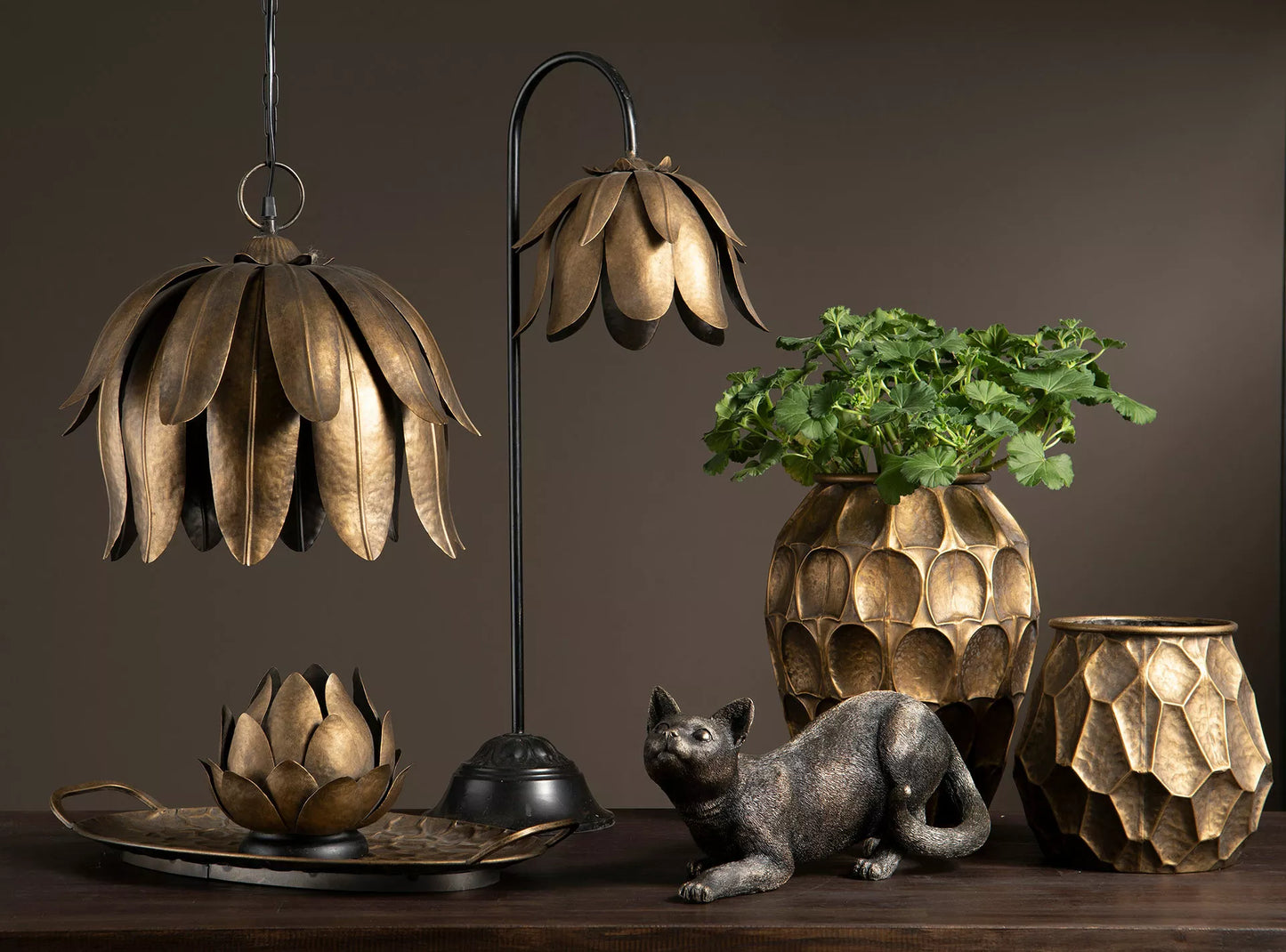 Bordslampa Näckros Svart/Mässing