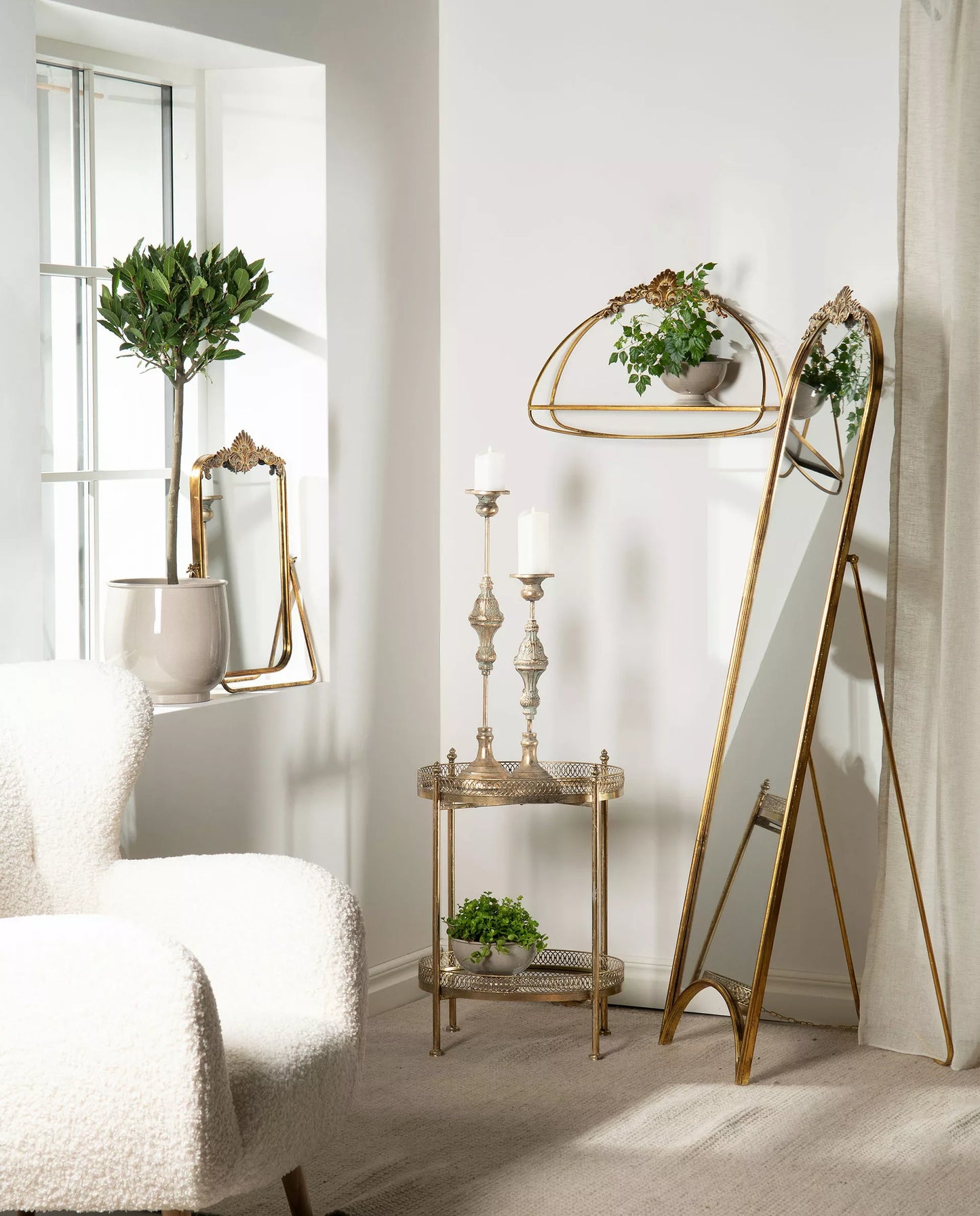 Bordsspegel Ornament Guld 19x37x58cm I lager: Vecka 7