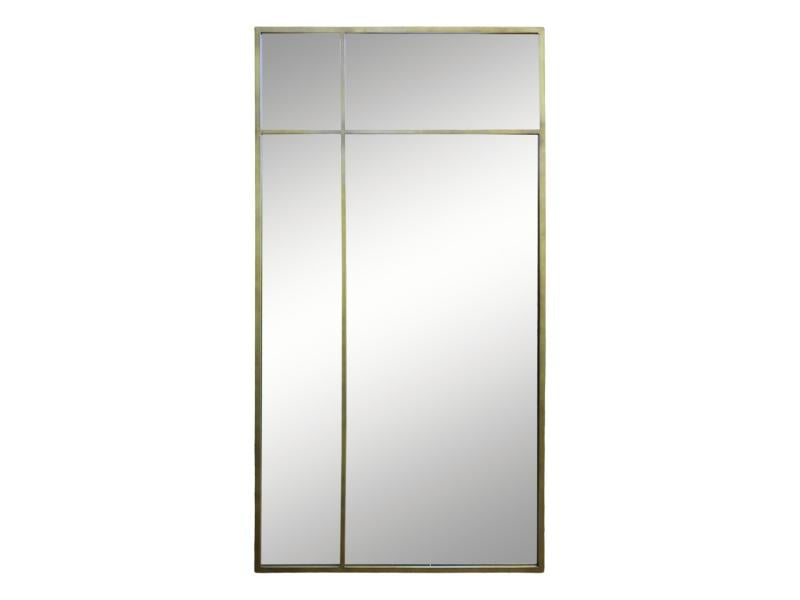 Väggspegel H180/L90/B3 cm antik mässing