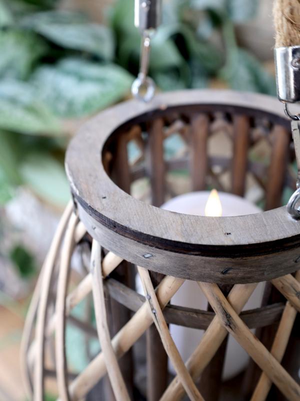 Ljuslykta i korg Natur H60 / Ø40 cm 1st