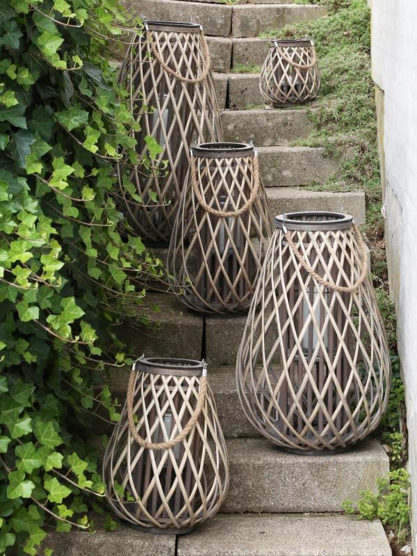 Ljuslykta i korg Natur H60 / Ø40 cm 1st