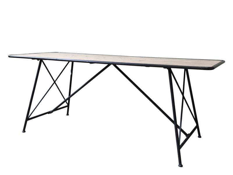 Matbord H78,5/L200/B80 cm antiksvart drop