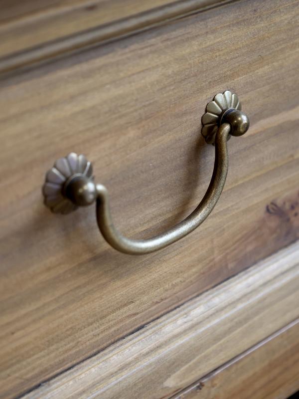 Sidobord med 2 lådor natur H85/L150/W40 cm drop