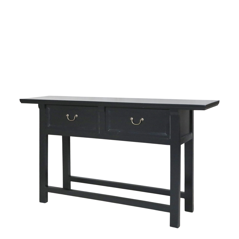 Sidobord med 2 lådor H85/L150/B40 cm svart