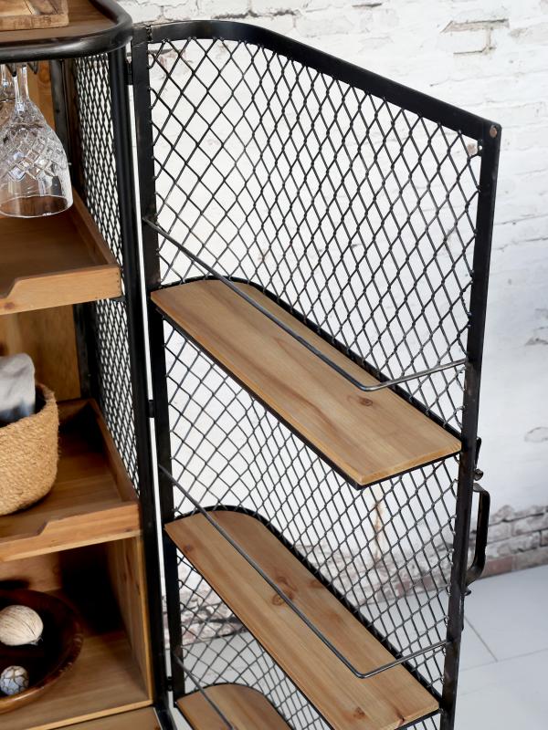 Vinställ Barskåp på hjul antikkul H116.5/L94.5/W49.5 cm drop