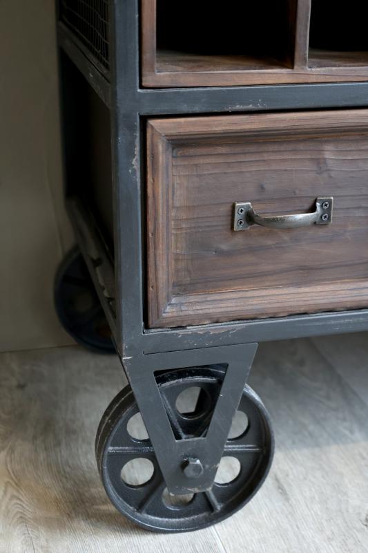 Vinställ Barvagn H91/L94/B37 cm mörk naturlig drop