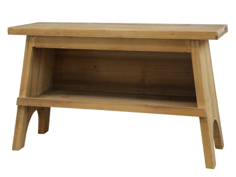 Sittbänk med hylla H48,5 / L80 / B30 cm natur