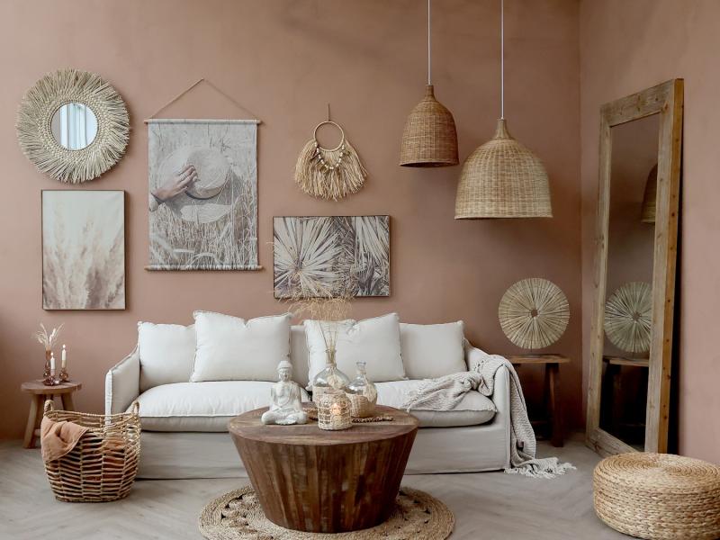 Soffbord Grimaud H43/Ø92 cm natur drop