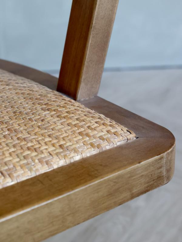 Stol Kontorsstol Fransk flätad sits & rygg H80/L60/B60 cm natur drop