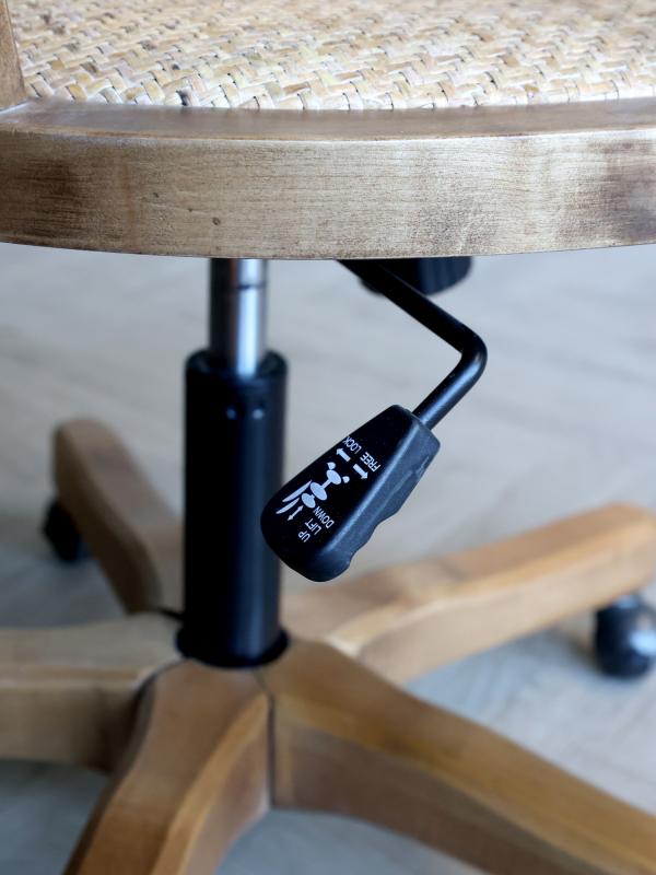 Stol Kontorsstol Fransk flätad sits & rygg H80/L60/B60 cm natur drop