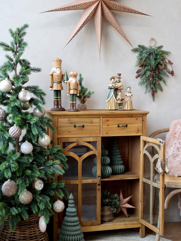 Julgranspynt Julkula med glimmer Glas Ø8 cm 4-pack