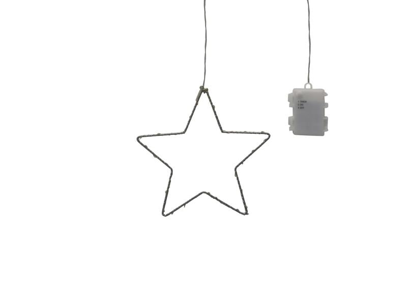 Juldekoration Inomhus Battridriven Stjärna Ø22 cm silver
